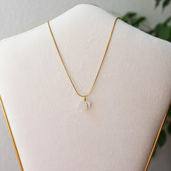 Gemstone Necklace Raw Clear Quartz (Love) Stone Gold