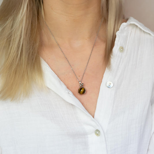 Tijgeroog Embrace Ketting Zilver