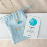 Aquamarine Raw Stone Necklace Gold