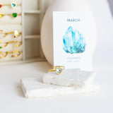 March Birthstone Heart Ring - Aquamarine