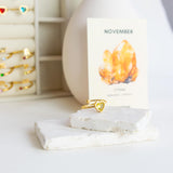 November Geboortesteen Hart Ring - Citrien