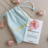 Rose Quartz Raw Stone Necklace Gold