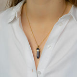 Ketting Pendant Blauw Zand (Leiderschap) Goud
