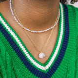 Rose Quartz Raw Stone Necklace Gold