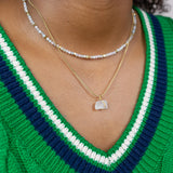 Clear Quartz Raw Stone Necklace Gold