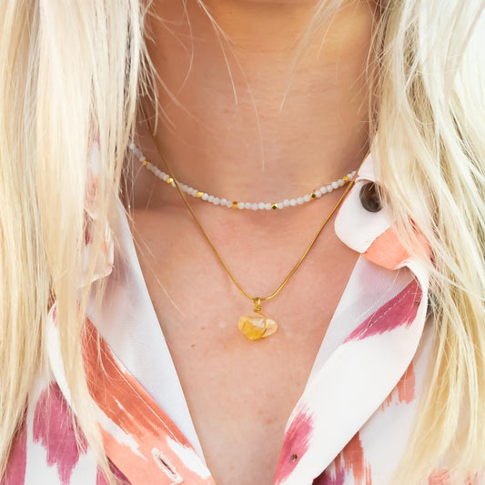 Maansteen Choker Goud