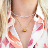 Tiger's Eye Raw Stone Necklace Gold