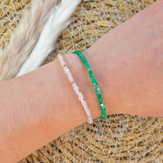 Rozenkwarts armband goud