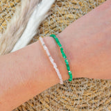 Rozenkwarts armband goud